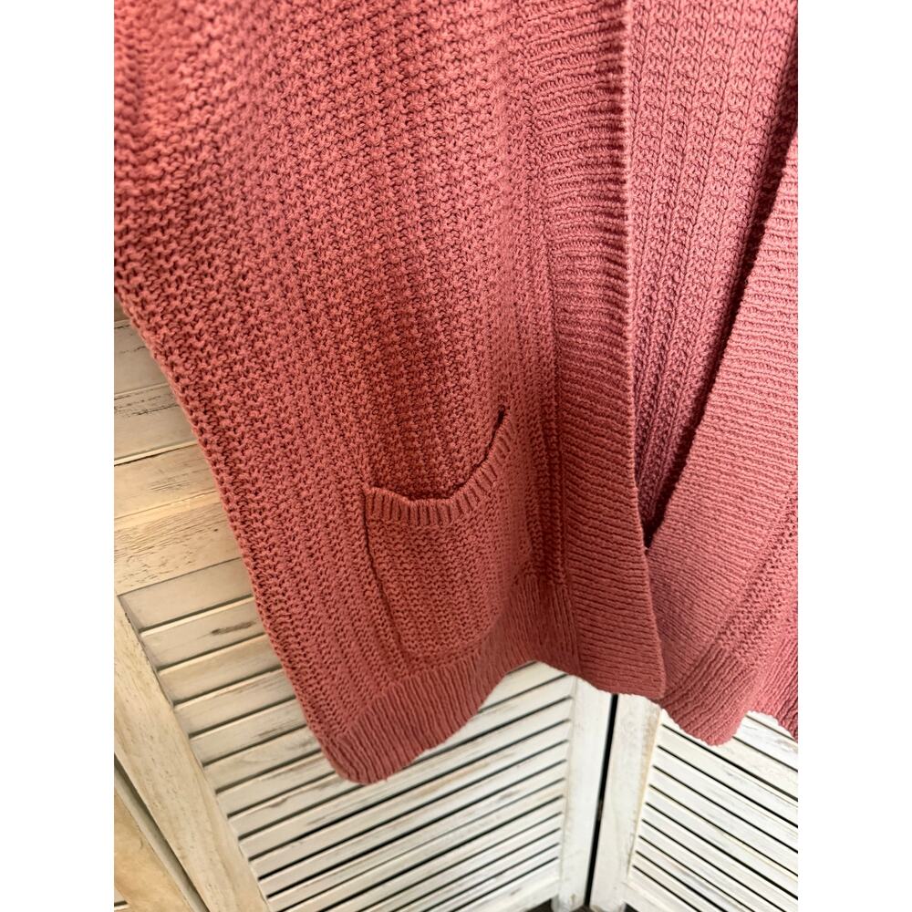 MADEWELL Women's M Bauble Pom Pom Cotton Knit Cardigan Sweater Dusty Rose Boho - Picture 11 of 16